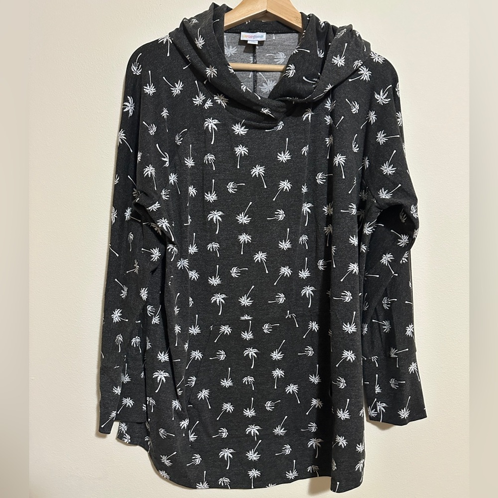 LuLaRoe Black and White Palm Print Hoodie